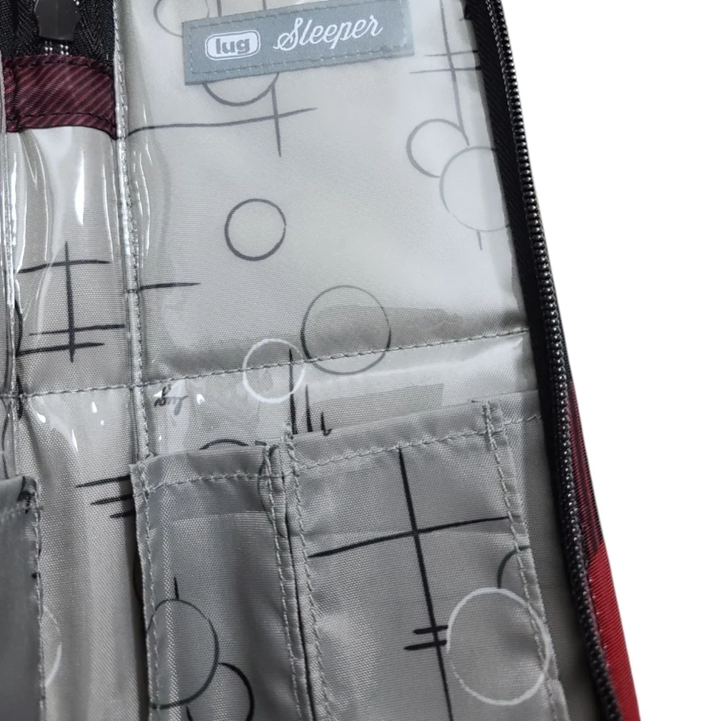 🚨LAST CHANCE 🚨 Lug Sleeper Zip Brush Holder Quilted Buffalo Check Red/Black